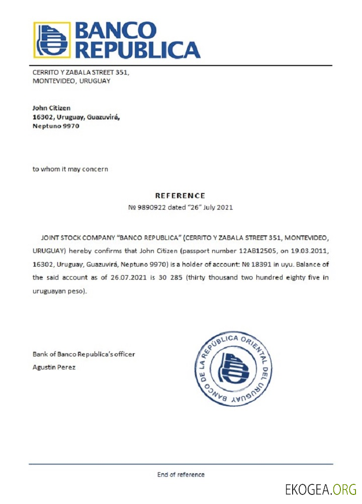 Uruguay , Banco República , reference